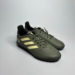 Adidas Juniors Predator 19.4 TJ Soccer Cleats in Legacy Green/Sand/Solar Yellow